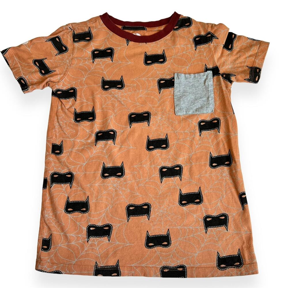 Dot Dot Smile Mask Spiderweb Halloween Fall Tee 8/10